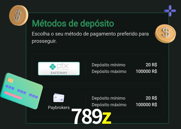O cassino 789z oferece uma grande variedade de métodos de pagamento